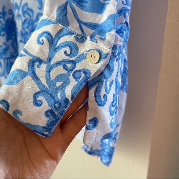 Lilly Pulitzer Riverlyn Pieced Print Tunic Top Glisten in the Sun Size S - Picture 6 of 16